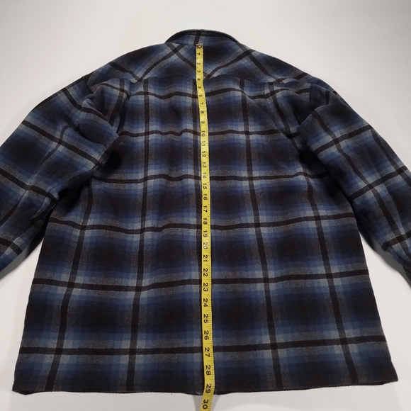 Patagonia Alder Shirt Jacket Wool Blend Fleece Lined Mens M Blue Black Rare! GUC - Picture 13 of 16